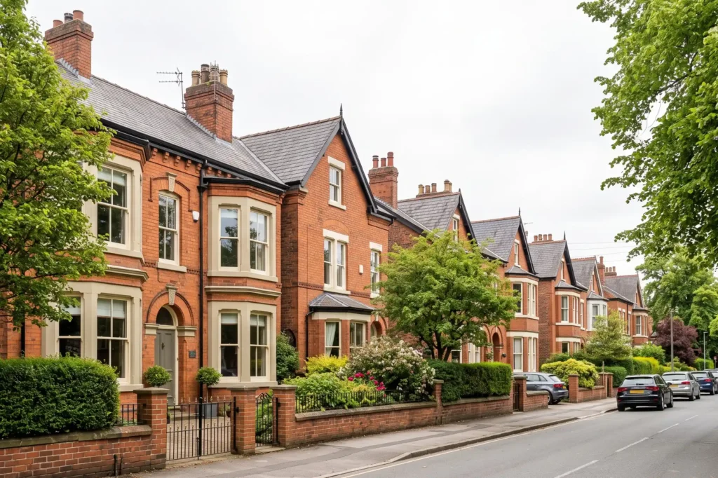 Street view of Victorian period properties in West Didsbury Manchester, letting agents Didsbury, Didsbury property management, M20 letting agents