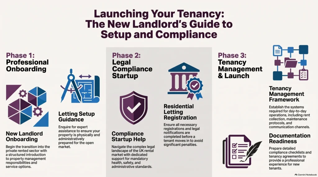 new landlord services, letting setup guidance, compliance startup help, landlord onboarding, private rented sector, tenancy compliance, UK lettings law, HMO licensing