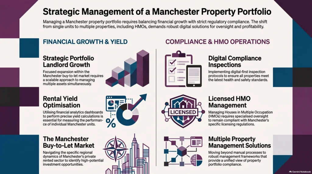 portfolio landlord Manchester, multiple property management, landlord portfolio growth, Manchester buy to let, HMO management Manchester, Manchester rental yield, property portfolio compliance, private rented sector Manchester