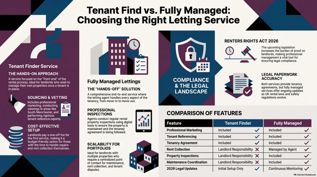 tenant finder service, tenant find services, tenant finder service south manchester, fully managed lettings, landlord compliance, property management Manchester, Renters Rights Act 2026