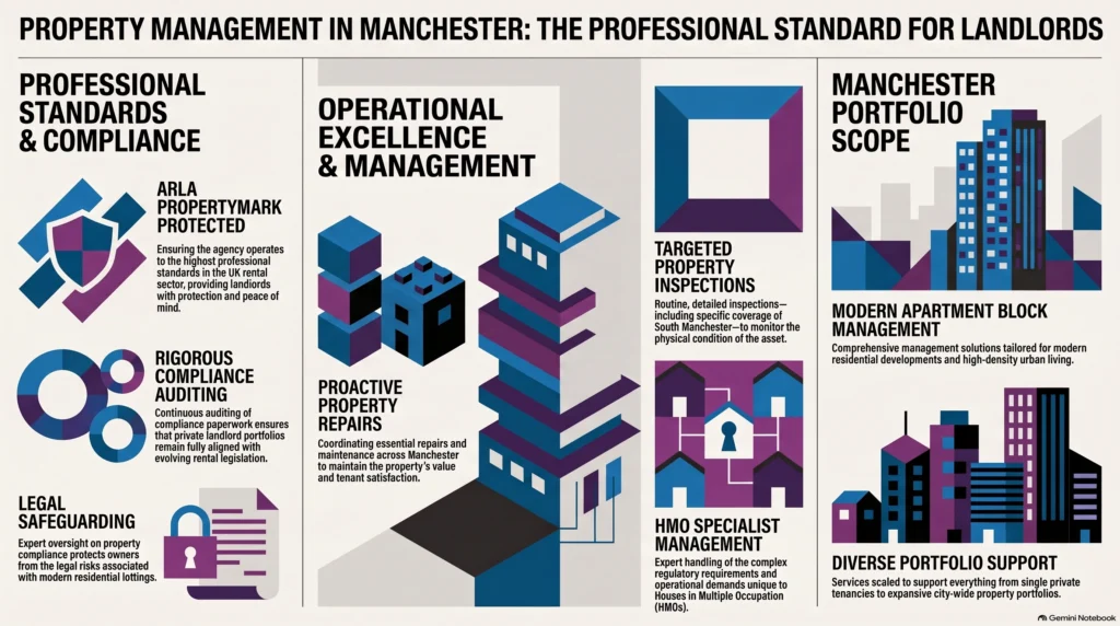 property management agency Manchester, ARLA letting agent, Manchester letting agents, HMO licensing Manchester, landlord compliance, block management Manchester, rental property management