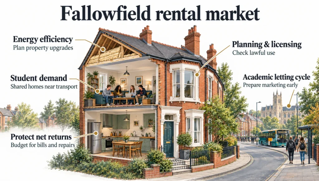 Fallowfield rental market, student HMO Fallowfield, M14 rental yields, Manchester property investment, HMO licensing Manchester, South Manchester lettings, student accommodation Manchester
